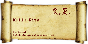 Kulin Rita névjegykártya