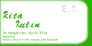 rita kulin business card